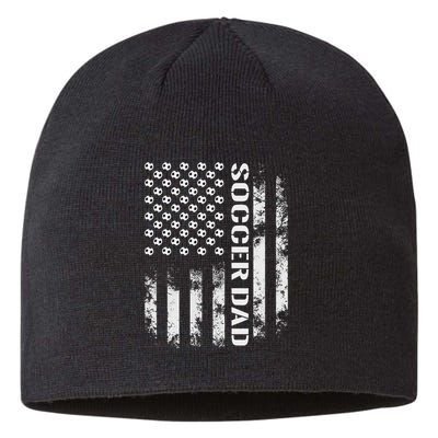 Soccer Dad Funny Usa Flag Father's Day Gift Sustainable Beanie