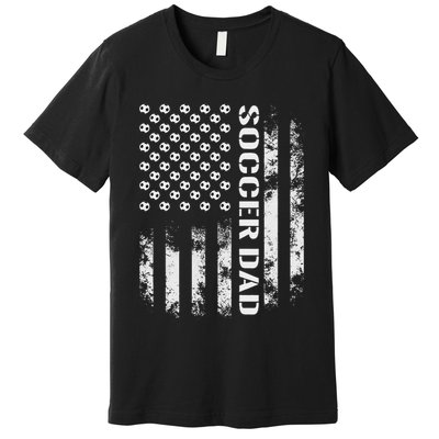 Soccer Dad Funny Usa Flag Father's Day Gift Premium T-Shirt