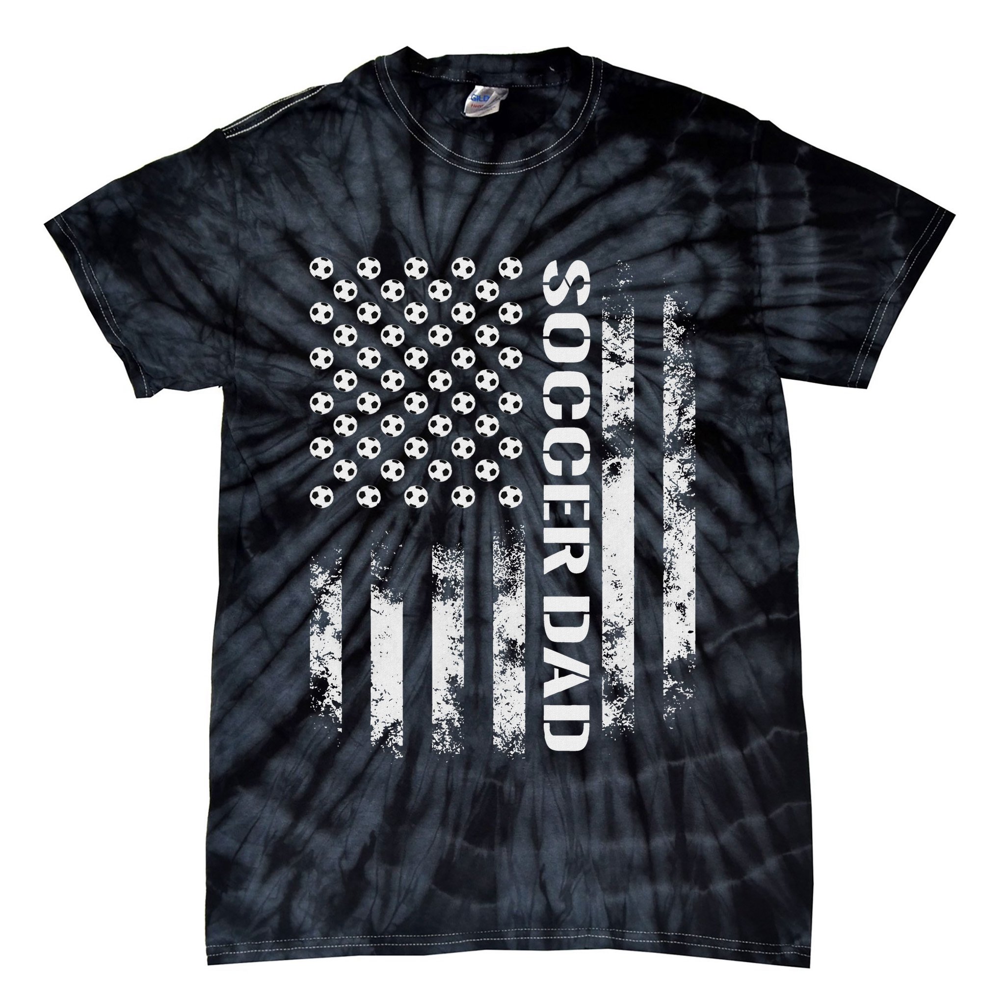 Soccer Dad Funny Usa Flag Father's Day Gift Tie-Dye T-Shirt