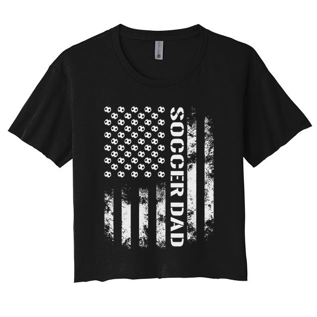 Soccer Dad Funny Usa Flag Father's Day Gift Crop Top