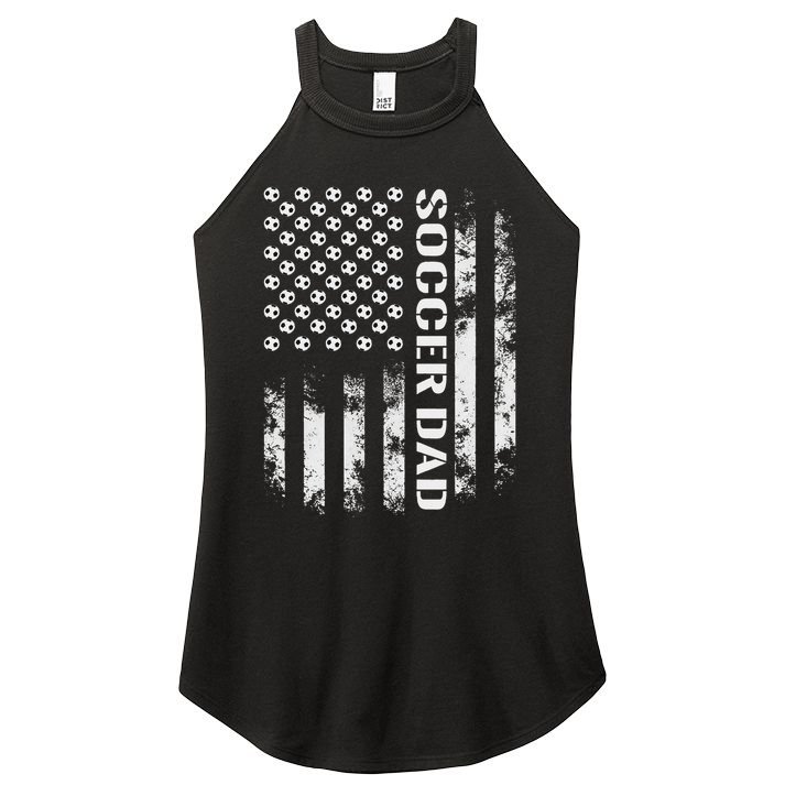 Soccer Dad Funny Usa Flag Father's Day Gift Women's Perfect Tri Rocker Tank