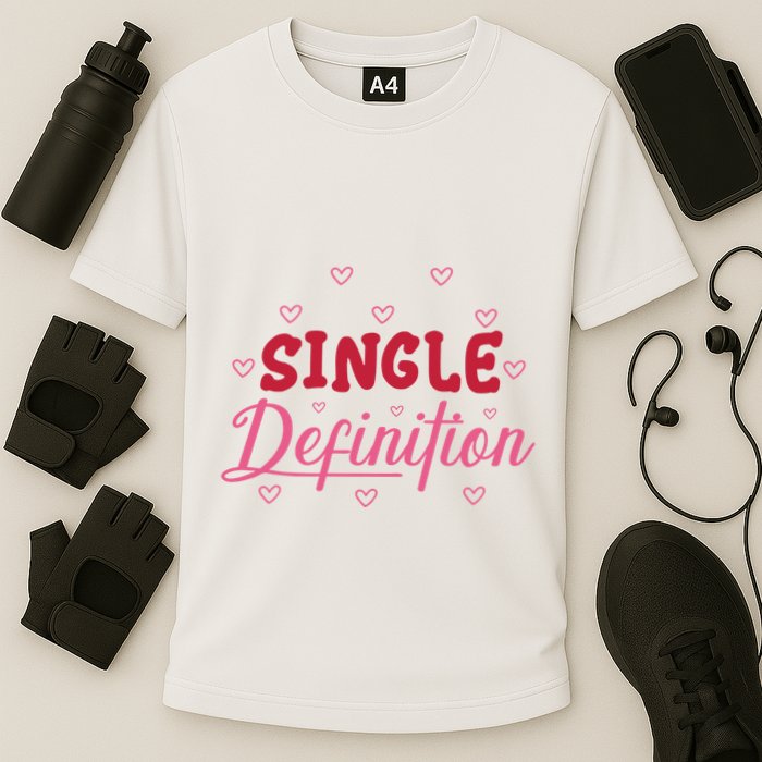 Single Definition Funny Valentines Day Single Performance Shirt