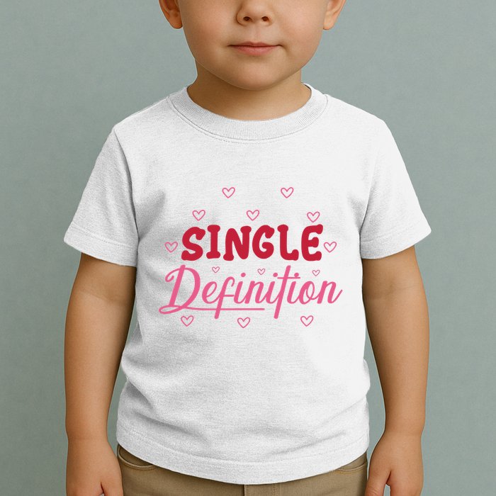 Single Definition Funny Valentines Day Single Toddler T-Shirt