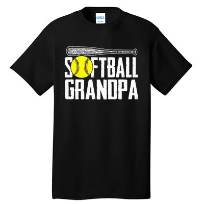 Softball Dad Fathers Day Softball Grandpa Tall T-Shirt