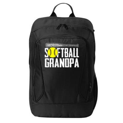 Softball Dad Fathers Day Softball Grandpa City Backpack