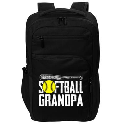 Softball Dad Fathers Day Softball Grandpa Impact Tech Backpack