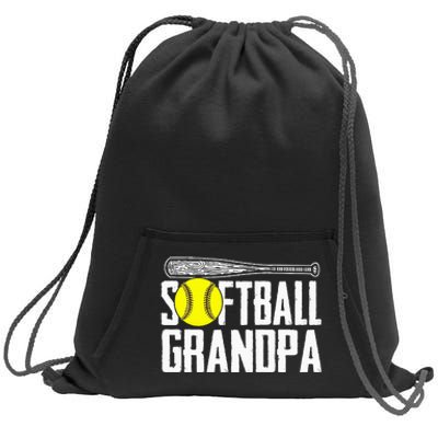 Softball Dad Fathers Day Softball Grandpa Sweatshirt Cinch Pack Bag