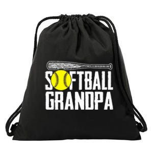 Softball Dad Fathers Day Softball Grandpa Drawstring Bag