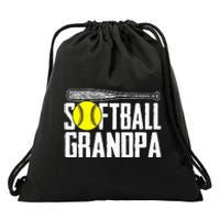 Softball Dad Fathers Day Softball Grandpa Drawstring Bag