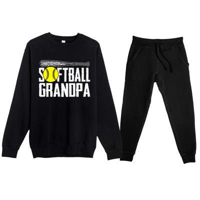 Softball Dad Fathers Day Softball Grandpa Premium Crewneck Sweatsuit Set