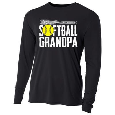 Softball Dad Fathers Day Softball Grandpa Cooling Performance Long Sleeve Crew