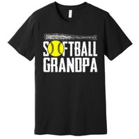 Softball Dad Fathers Day Softball Grandpa Premium T-Shirt