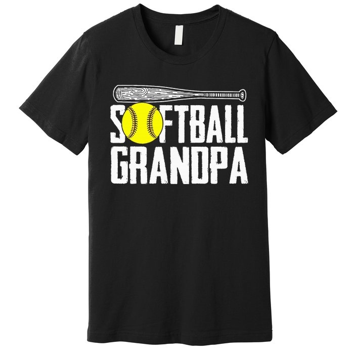 Softball Dad Fathers Day Softball Grandpa Premium T-Shirt