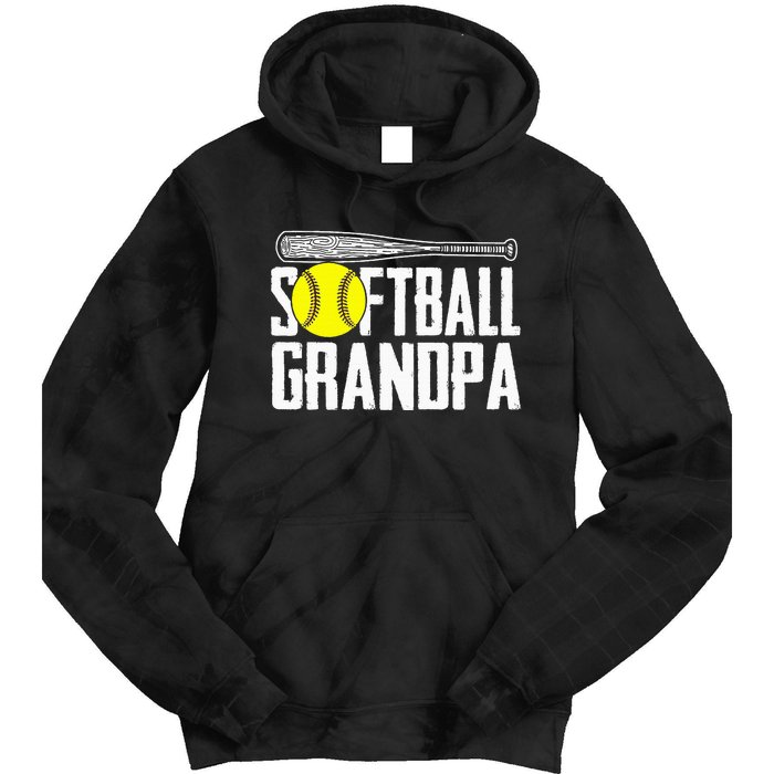 Softball Dad Fathers Day Softball Grandpa Tie Dye Hoodie