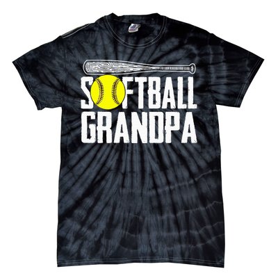 Softball Dad Fathers Day Softball Grandpa Tie-Dye T-Shirt