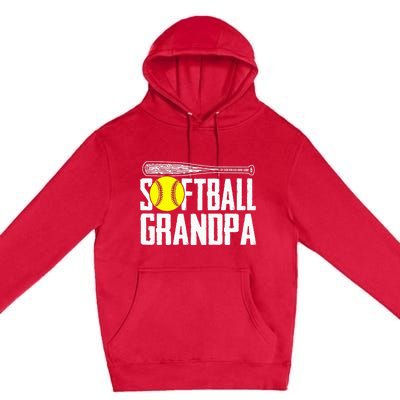 Softball Dad Fathers Day Softball Grandpa Premium Pullover Hoodie