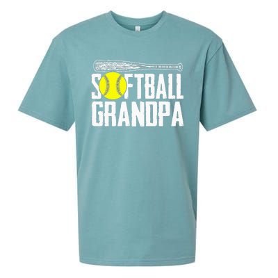 Softball Dad Fathers Day Softball Grandpa Sueded Cloud Jersey T-Shirt