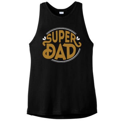 Super Dad Fathers Day Special Ladies PosiCharge Tri-Blend Wicking Tank