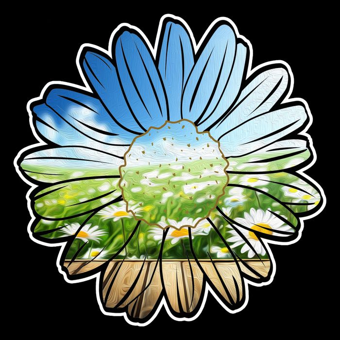 Summer Daisy Field Drawstring Bag