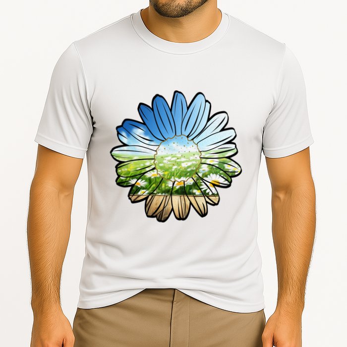 Summer Daisy Field Cooling Performance Crew T-Shirt