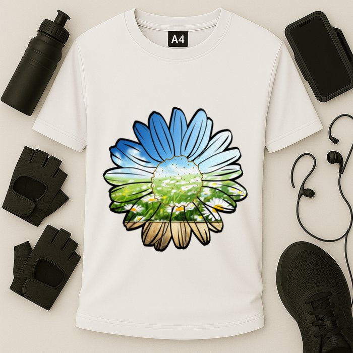 Summer Daisy Field Cooling Performance Crew T-Shirt