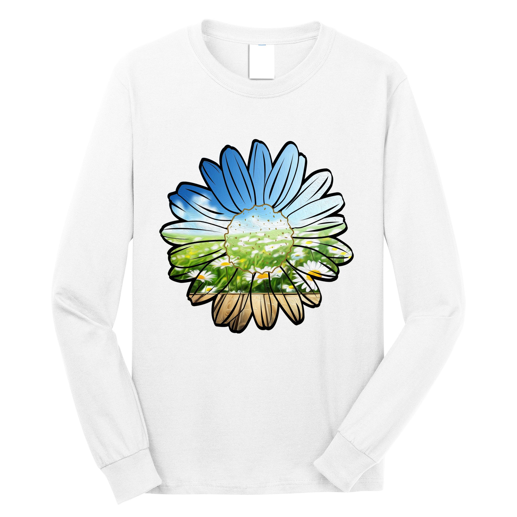 Summer Daisy Field Long Sleeve Shirt