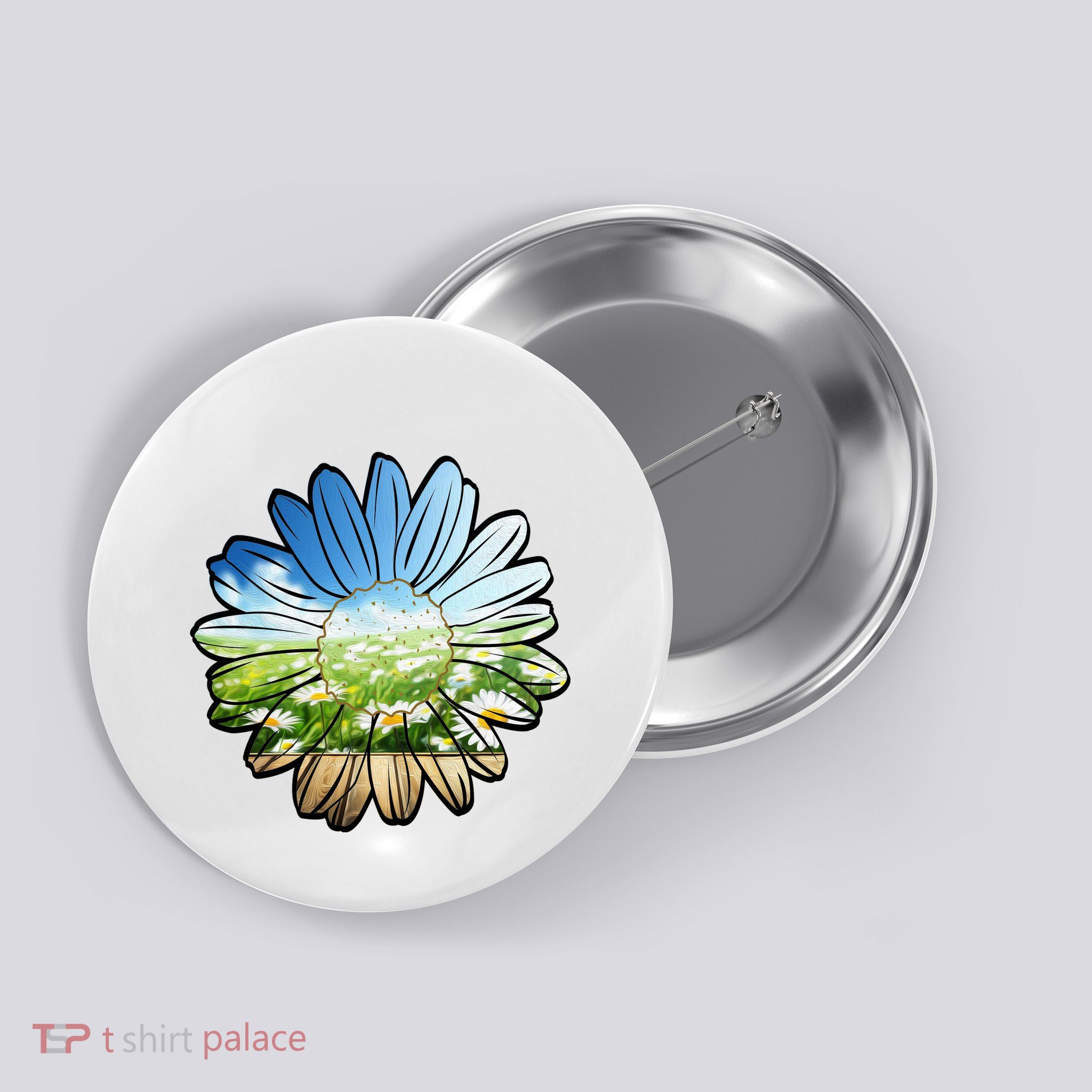 Summer Daisy Field Button