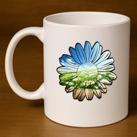Summer Daisy Field 11oz C Handle Ceramic Mug