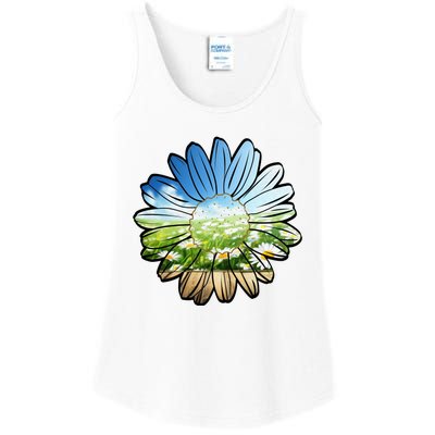 Summer Daisy Field Ladies Essential Tank