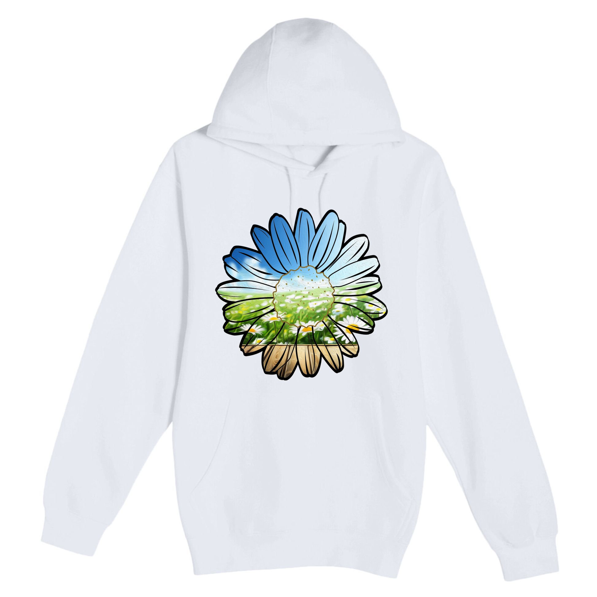 Summer Daisy Field Premium Pullover Hoodie