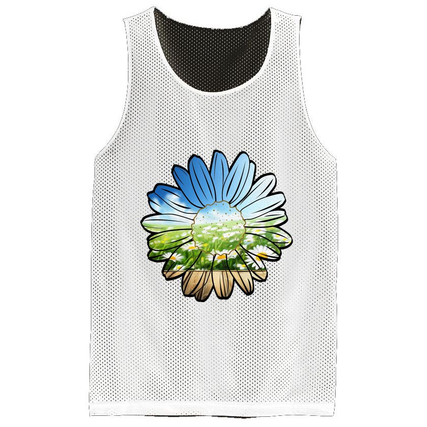 Summer Daisy Field Mesh Reversible Basketball Jersey Tank