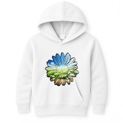 Summer Daisy Field Kids Hoodie