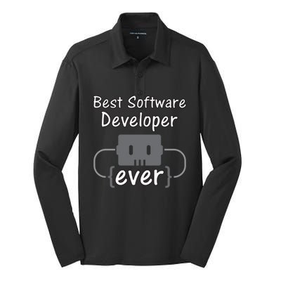 Software Developer For Coder And Software Engineer Gift Silk Touch Performance Long Sleeve Polo