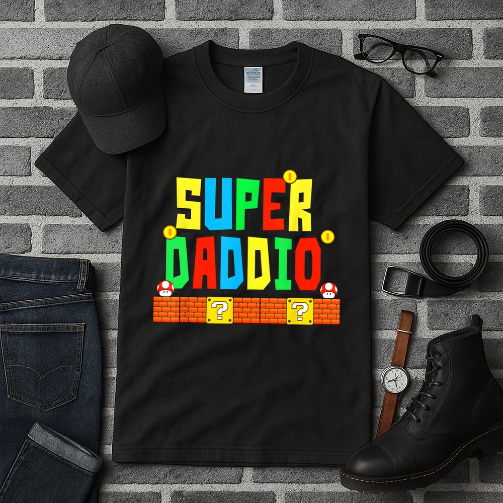 Super Daddio Funny Saying Gamer Father’s Day Gift Tall T-Shirt