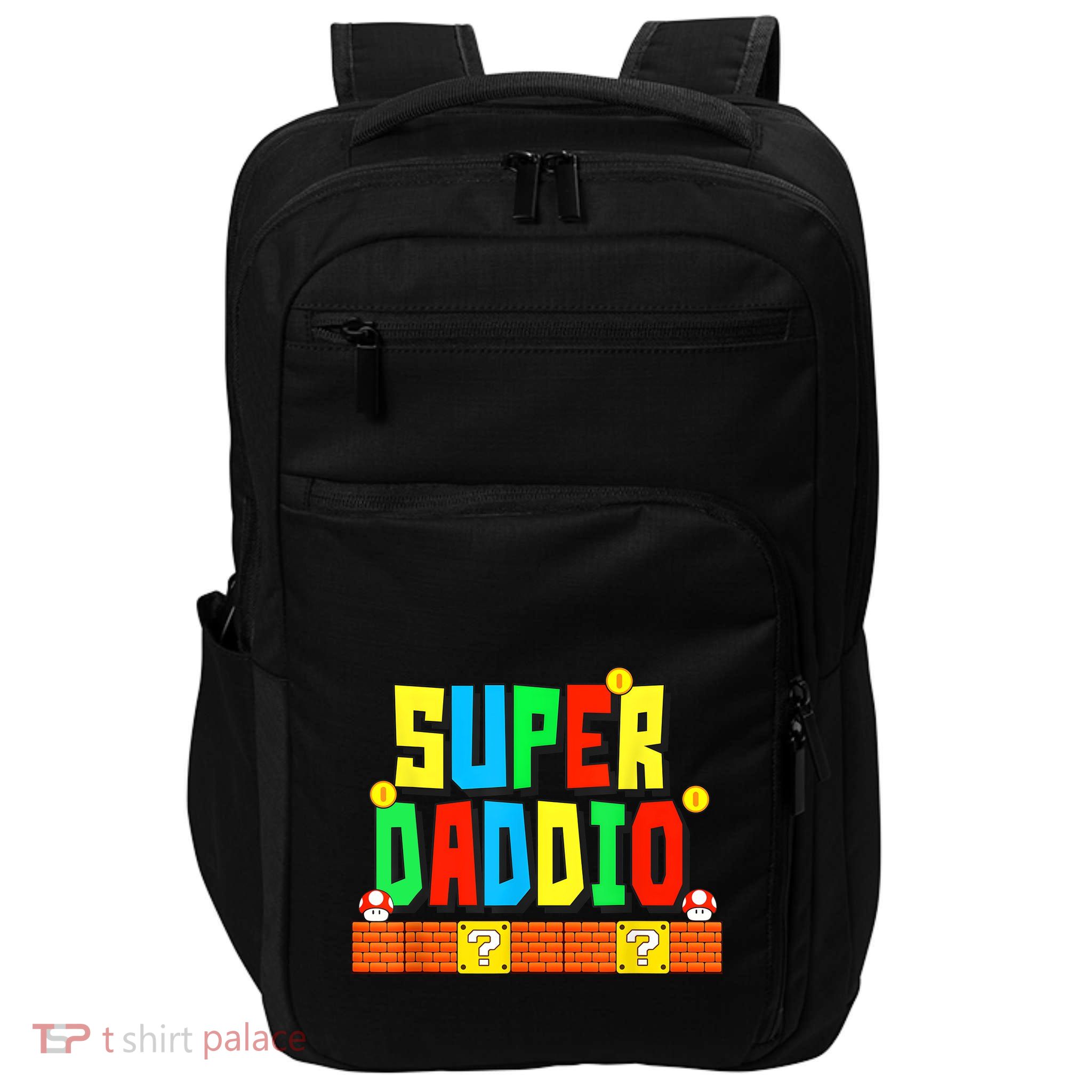 Super Daddio Funny Saying Gamer Father’s Day Gift Impact Tech Backpack
