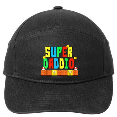 Super Daddio Funny Saying Gamer Father’s Day Gift 7-Panel Snapback Hat