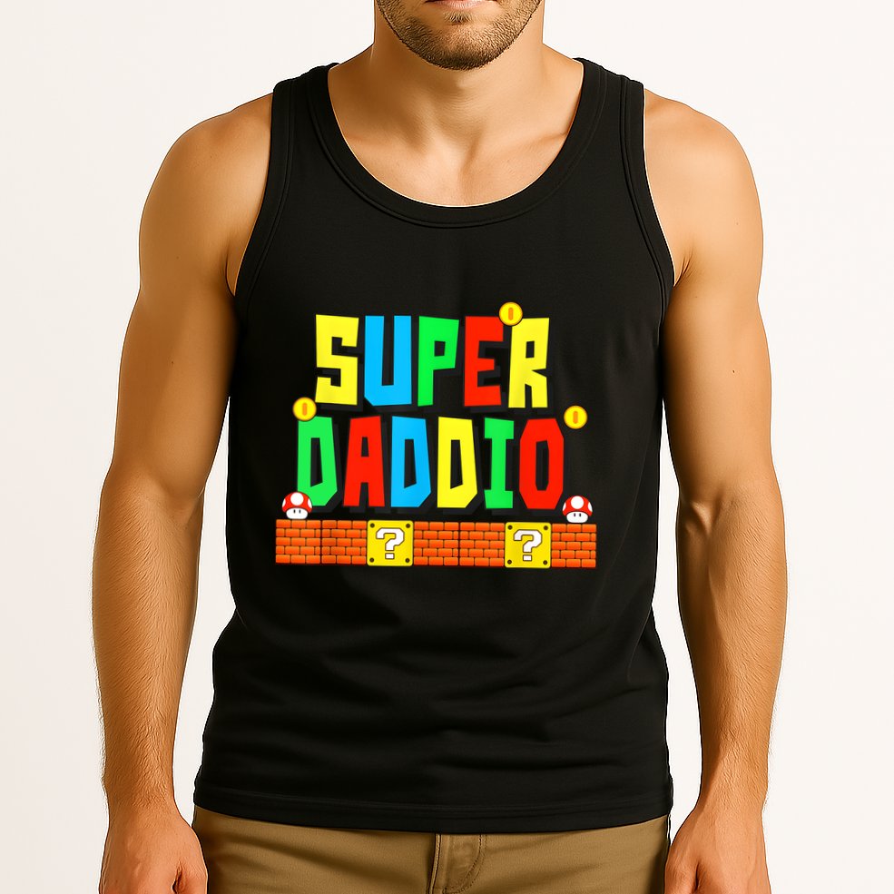 Super Daddio Funny Saying Gamer Father’s Day Gift Tank Top
