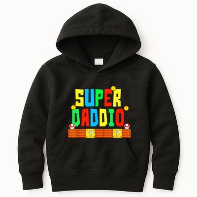 Super Daddio Funny Saying Gamer Father’s Day Gift Kids Hoodie