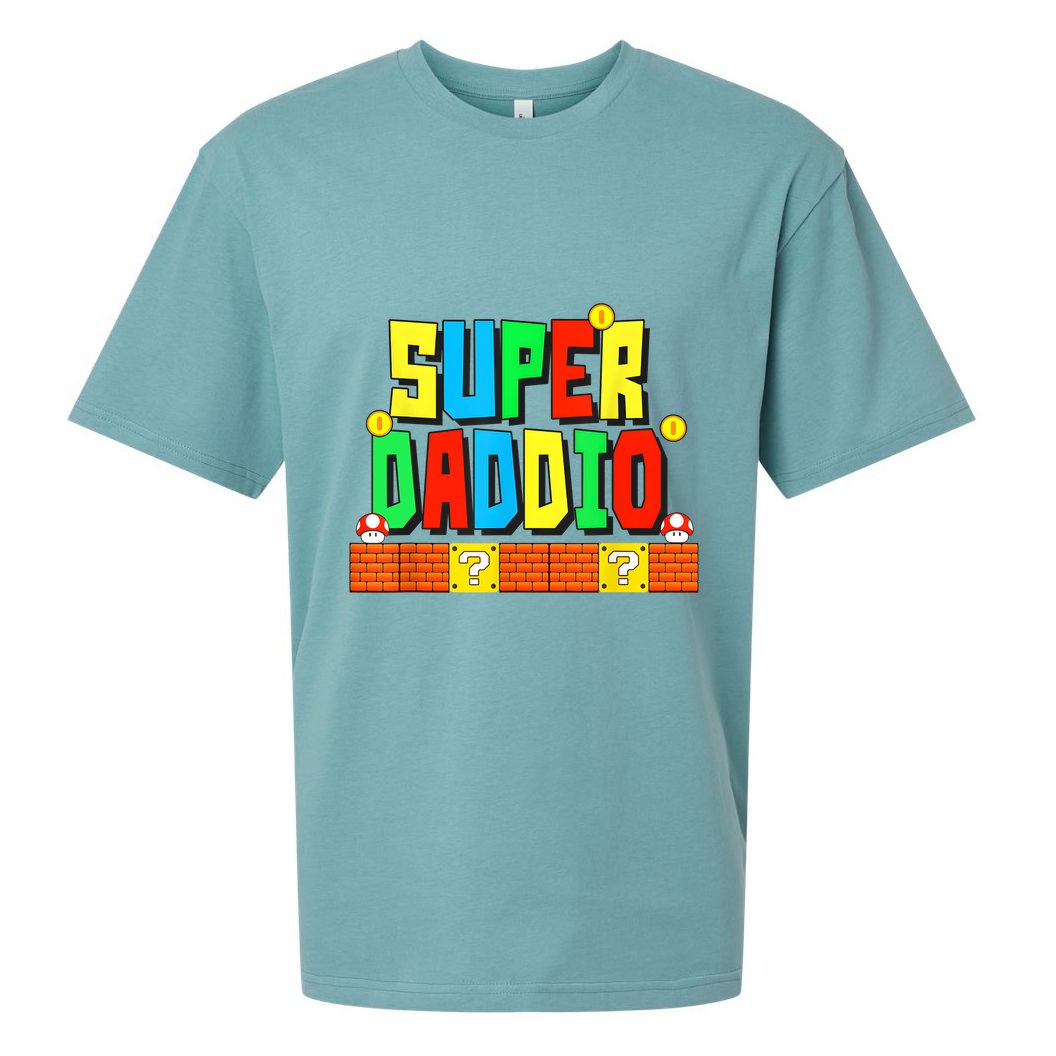 Super Daddio Funny Saying Gamer Father’s Day Gift Sueded Cloud Jersey T-Shirt