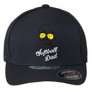 Softball Dad Father Coach Design Gift Flexfit Unipanel Trucker Cap