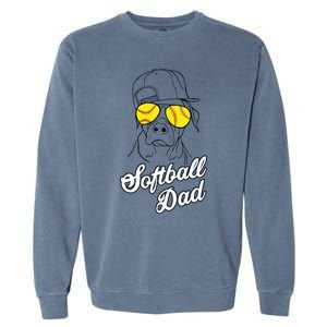 Softball Dad Father Coach Design Gift Garment-Dyed Sweatshirt