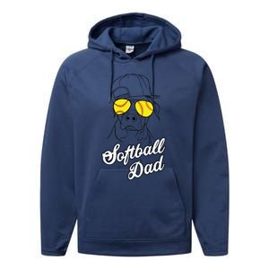 Softball Dad Father Coach Design Gift Performance Fleece Hoodie