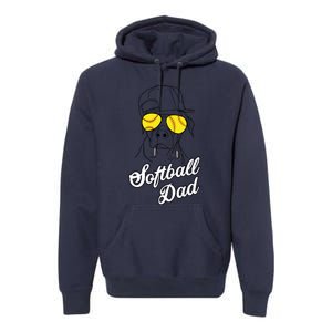 Softball Dad Father Coach Design Gift Premium Hoodie