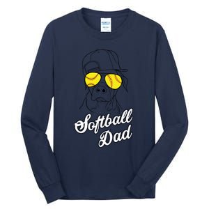 Softball Dad Father Coach Design Gift Tall Long Sleeve T-Shirt