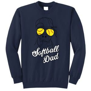 Softball Dad Father Coach Design Gift Tall Sweatshirt