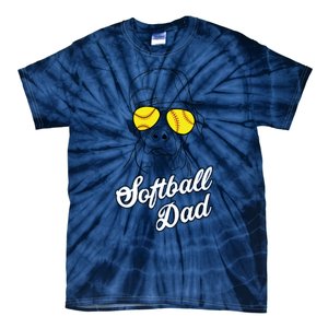 Softball Dad Father Coach Design Gift Tie-Dye T-Shirt