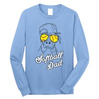 Softball Dad Father Coach Design Gift Long Sleeve Shirt