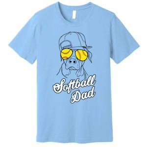 Softball Dad Father Coach Design Gift Premium T-Shirt