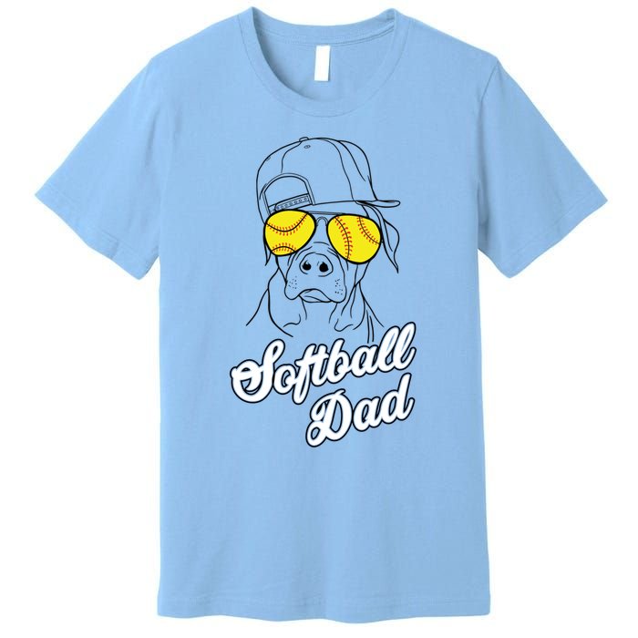 Softball Dad Father Coach Design Gift Premium T-Shirt