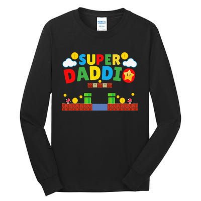 Super Dad Funny Dad Father's Day Gamer Daddy Super Daddio Tall Long Sleeve T-Shirt